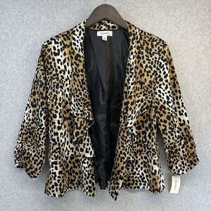 Dressbarn Womens Blazer Size Large Multicolor Animal Print Open New Tags